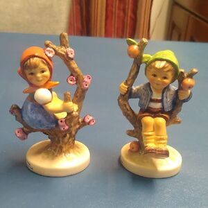 Vintage Goebel Hummel Figurine Boy and girl in Apple Trees Cottagecore